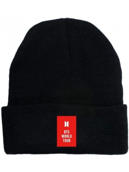 Skullies & Beanies Kpop BTS Love Yourself Hip Hop Caps Suga Jimin Beanie Knit Winter Hats - Black 2 - CM18KWCGQD4 $15.48