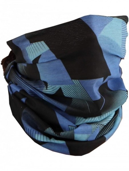 Balaclavas Seamless Bandana Tube Face Scarf - Blue Triangles - CE19960GZ9K $17.98