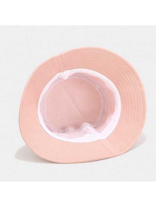 Bucket Hats Unise Hat Summer Travel Bucket Beach Sun Hat Smile Face Visor - Pink - CO1945S9KZI $14.16