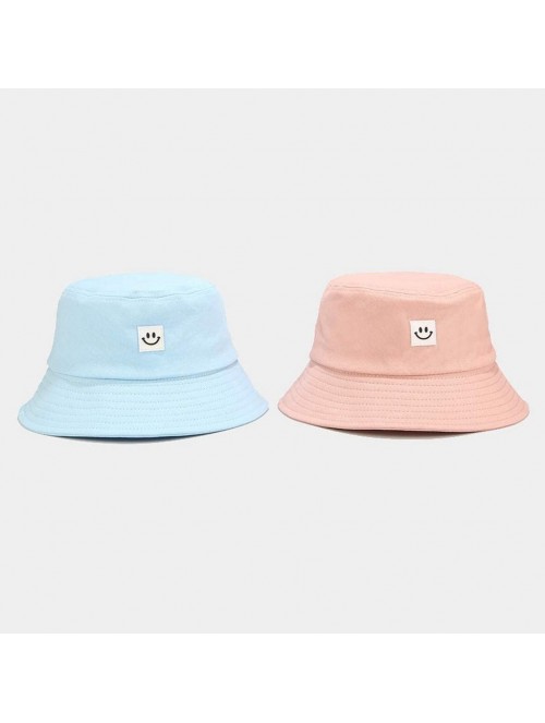 Bucket Hats Unise Hat Summer Travel Bucket Beach Sun Hat Smile Face Visor - Pink - CO1945S9KZI $14.16