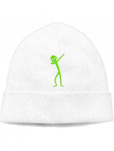 Skullies & Beanies Dabbing Alien Men Women Baggy Cycling Skull Cap - White - C318I4XU984 $19.60