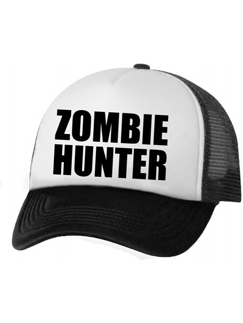 Baseball Caps Hunter Truckers Mesh Snapback hat - White/Black - C211N9C49HD $22.23