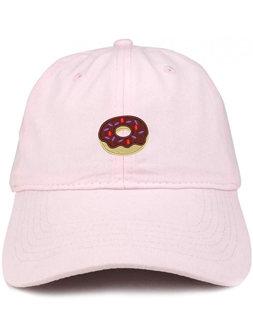 Baseball Caps Donut Embroidered Soft Crown 100% Brushed Cotton Cap - Lt-pink - CJ18SSE0M6R $26.05