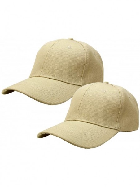 Baseball Caps 2pcs Baseball Cap for Men Women Adjustable Size Perfect for Outdoor Activities - Khaki/Khaki - CE195CUNMUO $13.18