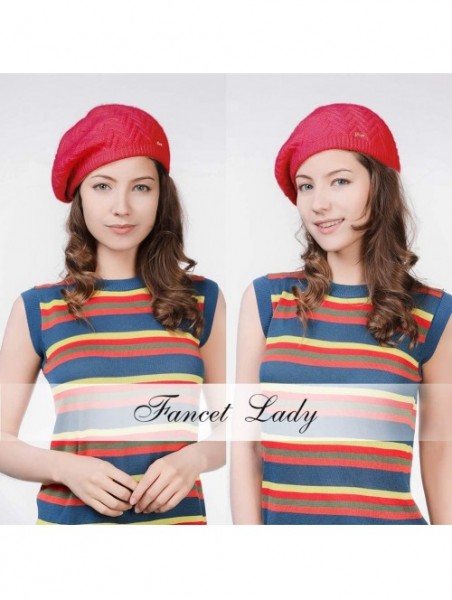 Berets 100% Cashmere Knit Artist French Berets Warm Smooth Nylon Lining Classic Fashion - 99719_red - C718KEKTDXC $29.29