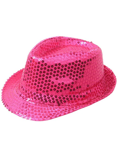 Fedoras Classic Jazz Hat Men's Breathable Linen-Fedora Hat & Stylish Hat Band Casual Jazz Cap (10 Color) - Hot Pink 2 - C9192...