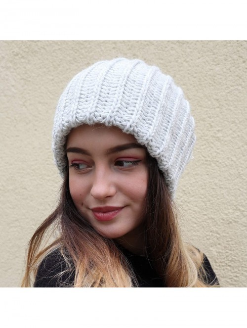 Skullies & Beanies Slouchy Beanie Oversized Warm Winter Dreadlock Hat for Women Knit Beanie for Men - Light Grey - CJ18YZ8N5H...