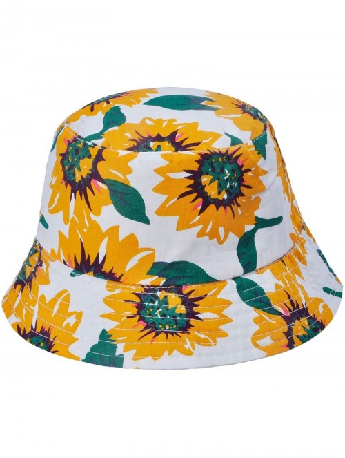 Bucket Hats Fashion Print Bucket Hat Summer Fisherman Cap for Women Men - Sunflower - C418AOKSOYM $14.88