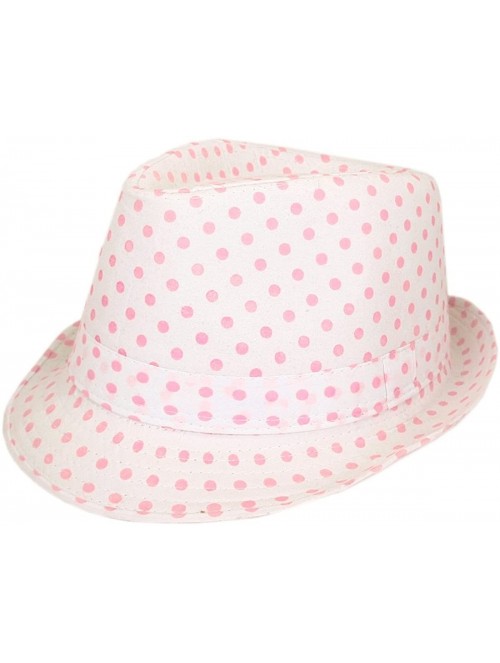 Fedoras Premium Polka Dot Cotton Fedora Hat Available - Pink - CK11J4DBBJZ $13.60