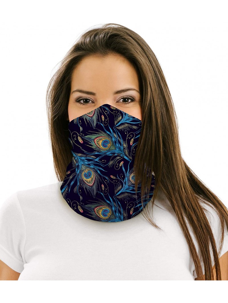 Balaclavas 12 in 1 Multifunctional Headwear Face Mask Headband Neck Gaiter - Blue Peacock - CR1908E3NDO $24.62