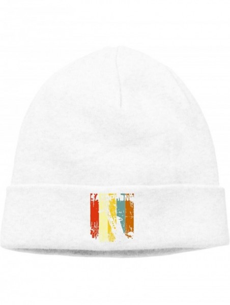 Skullies & Beanies Fashion Woolen Cap for Unisex- Vintage Retro Saxophone Stocking Cap - White - CE18KZYXGGR $18.29