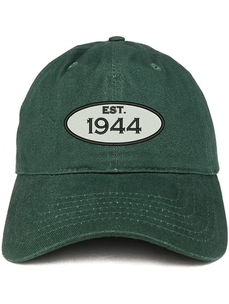 Baseball Caps Established 1944 Embroidered 76th Birthday Gift Soft Crown Cotton Cap - Hunter - C2180L0499U $23.27