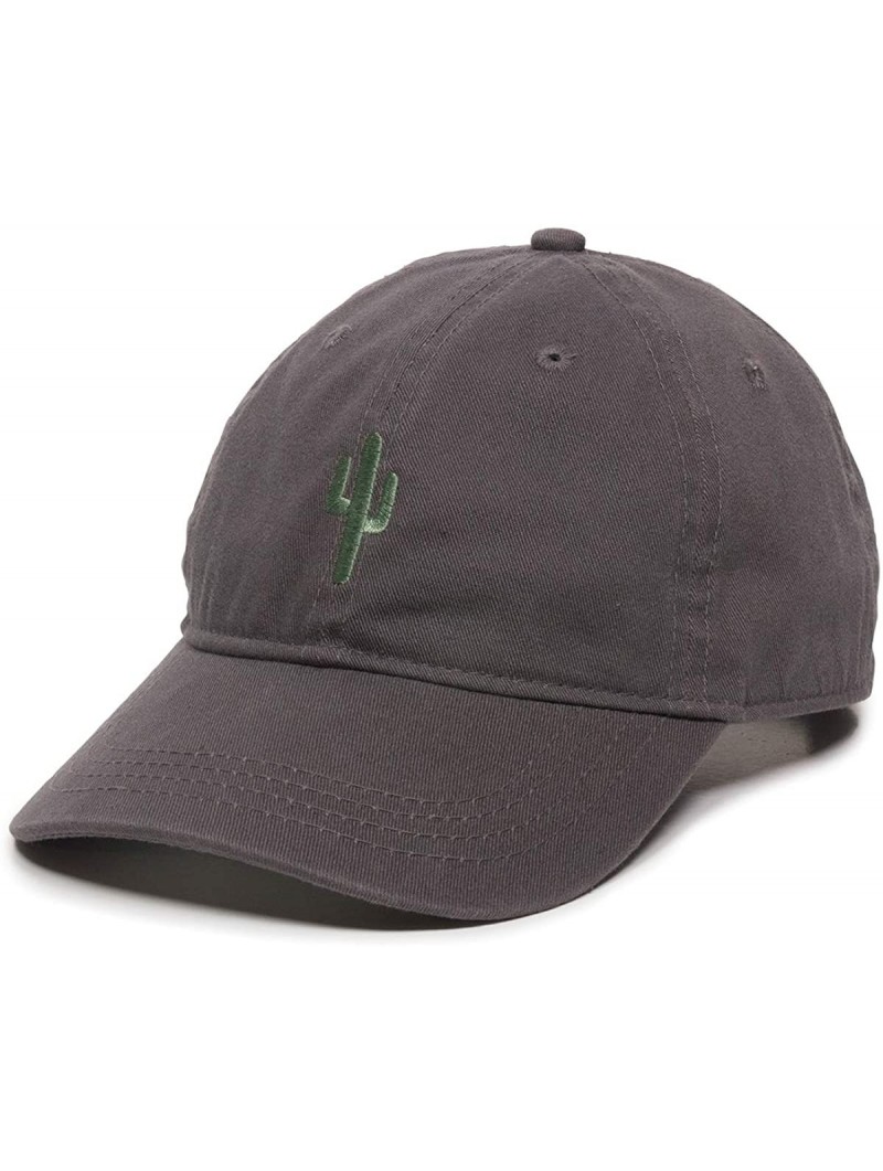 Baseball Caps Cactus Embroidered Dad Hat - Adjustable Polo Style Baseball Cap for Men & Women - Charcoal - CV18L9U6Y9G $21.68