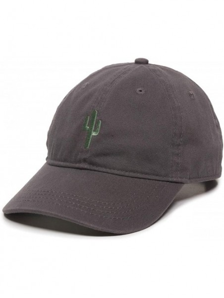 Baseball Caps Cactus Embroidered Dad Hat - Adjustable Polo Style Baseball Cap for Men & Women - Charcoal - CV18L9U6Y9G $21.68