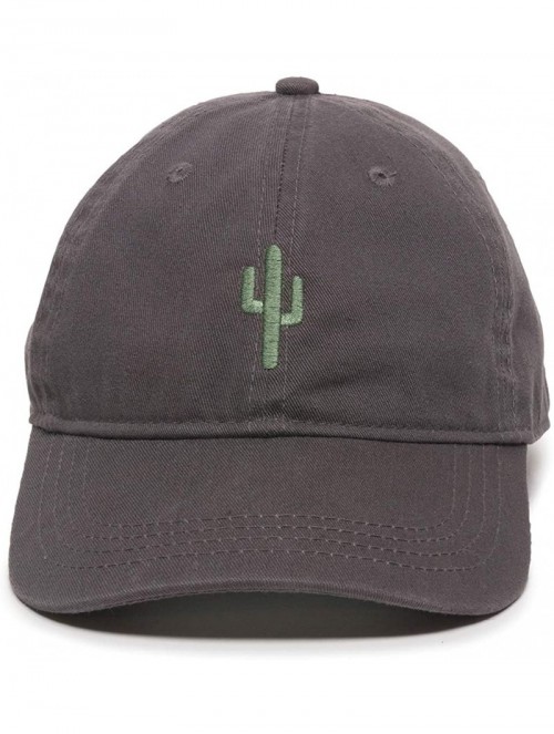 Baseball Caps Cactus Embroidered Dad Hat - Adjustable Polo Style Baseball Cap for Men & Women - Charcoal - CV18L9U6Y9G $21.68