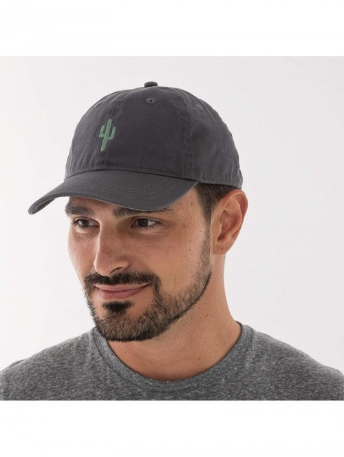 Baseball Caps Cactus Embroidered Dad Hat - Adjustable Polo Style Baseball Cap for Men & Women - Charcoal - CV18L9U6Y9G $21.68