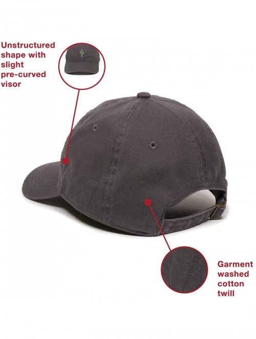 Baseball Caps Cactus Embroidered Dad Hat - Adjustable Polo Style Baseball Cap for Men & Women - Charcoal - CV18L9U6Y9G $21.68