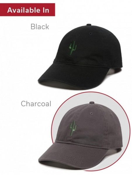 Baseball Caps Cactus Embroidered Dad Hat - Adjustable Polo Style Baseball Cap for Men & Women - Charcoal - CV18L9U6Y9G $21.68