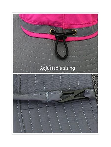 Sun Hats Outdoor Sun Hats with Wind Lanyard Bucket Hat Fishing Cap Boonie for Men/Women/Kids - Peach - CS17YX839DN $17.64