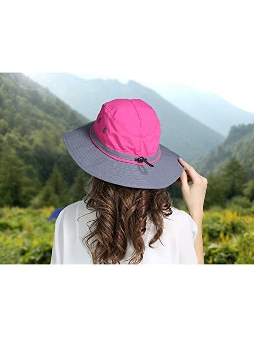 Sun Hats Outdoor Sun Hats with Wind Lanyard Bucket Hat Fishing Cap Boonie for Men/Women/Kids - Peach - CS17YX839DN $17.64