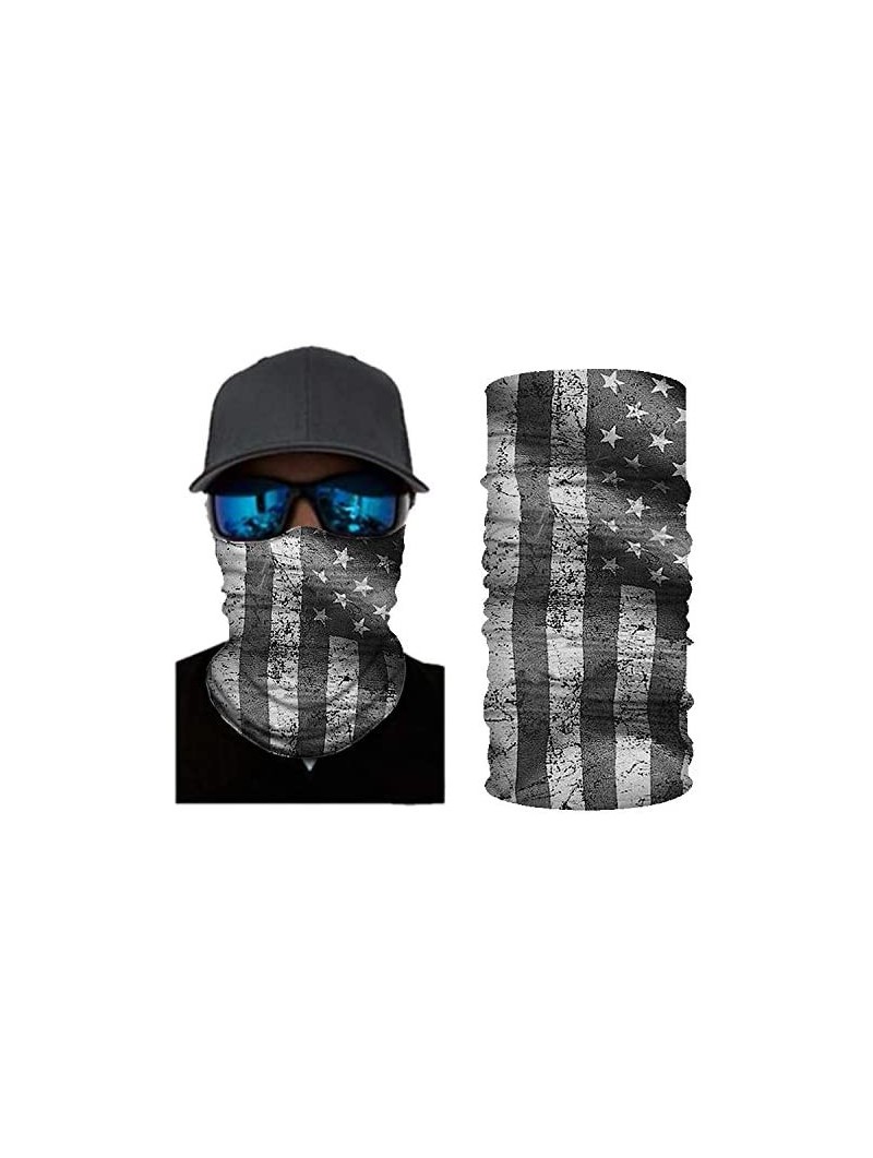 Balaclavas Stripes USA Flag Print Balaclava and Cool Skull Stars for Men Women Dust Wind Mask Neck Gaiter - Cy-wftj-123 - C81...