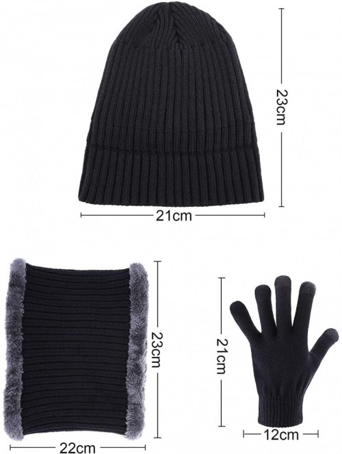 Skullies & Beanies 4 Pieces Ski Warm Set Includes Winter Hat Scarf Warmer Gloves Winter Outdoor Earmuffs for Adults Kids (Set...