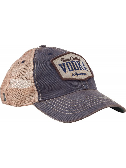 Baseball Caps Vodka is Awesome Mesh Trucker Hat - Navy Hat (Navy w/Brown) - CA126FJMA3Z $32.48