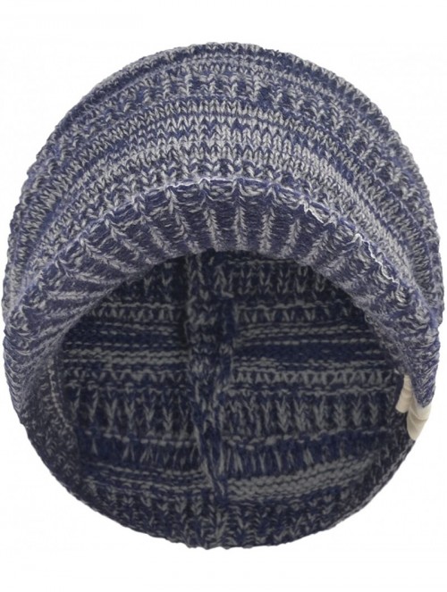 Visors Unisex Daily Sports Outdoor Slouchy Knit Visor Beanie Billed Hat with Brim Ski Cap - Washed Blue - CX188T32XEX $20.75