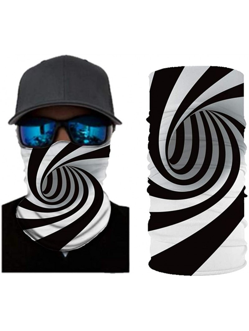 Balaclavas Bandana for Men Women Neck Gaiter Head Wrap Scarf Sun Dust Wind Balaclava Headwear - Black&white Stripes - CH197W0...