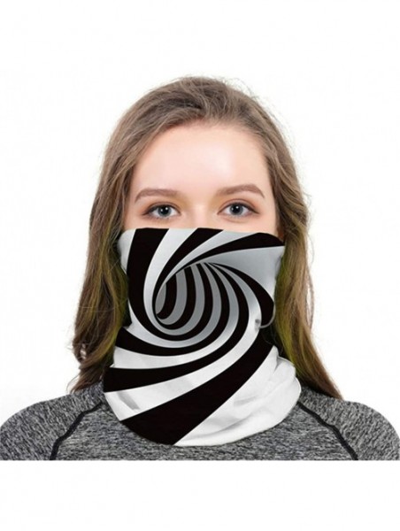 Balaclavas Bandana for Men Women Neck Gaiter Head Wrap Scarf Sun Dust Wind Balaclava Headwear - Black&white Stripes - CH197W0...