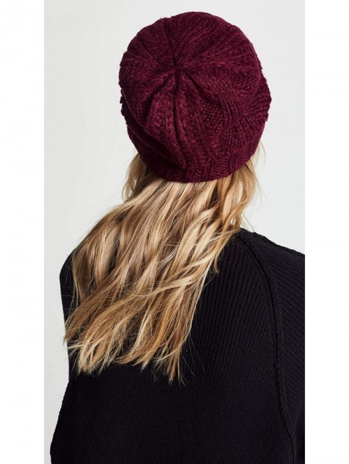 Skullies & Beanies Women's Harlow Cable Knit Beanie - Wine - CF18KO5AHM9 $23.25