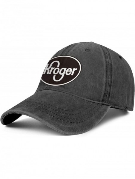 Cowboy Hats Unisex Men's Denim Baseball Hats Cute Adjustable Mesh Trucker Kroger-Logo-Black-and-White-Flat Caps - Black-40 - ...