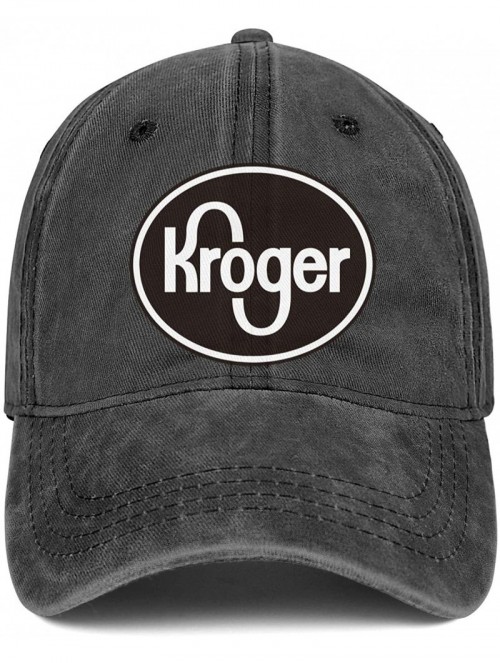 Cowboy Hats Unisex Men's Denim Baseball Hats Cute Adjustable Mesh Trucker Kroger-Logo-Black-and-White-Flat Caps - Black-40 - ...