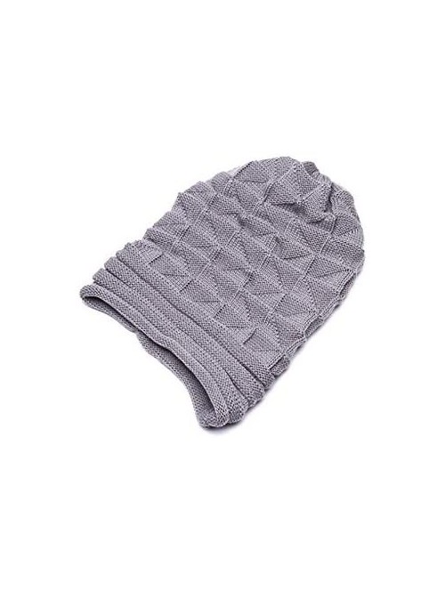 Skullies & Beanies Slouchy Oversize Beanie Cable Knit Cuff Soft Stretch Slouch Stylish Warm Winter Hat - Gray - CP18IU8Z36A $...