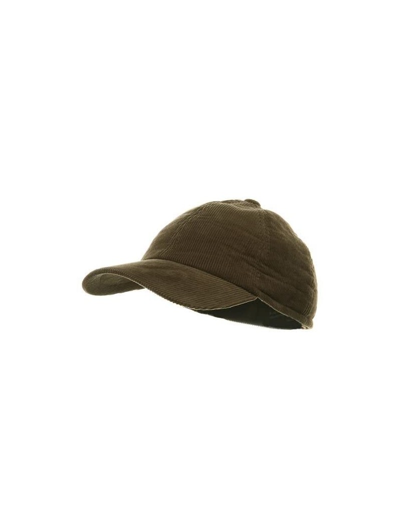 Skullies & Beanies Men's Corduroy Warmer Flap Cap - Olive W28S54D - C0113XWFGJJ $16.17