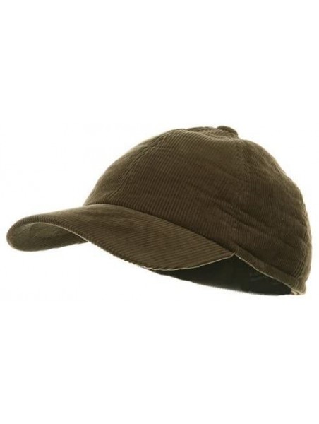 Skullies & Beanies Men's Corduroy Warmer Flap Cap - Olive W28S54D - C0113XWFGJJ $16.17