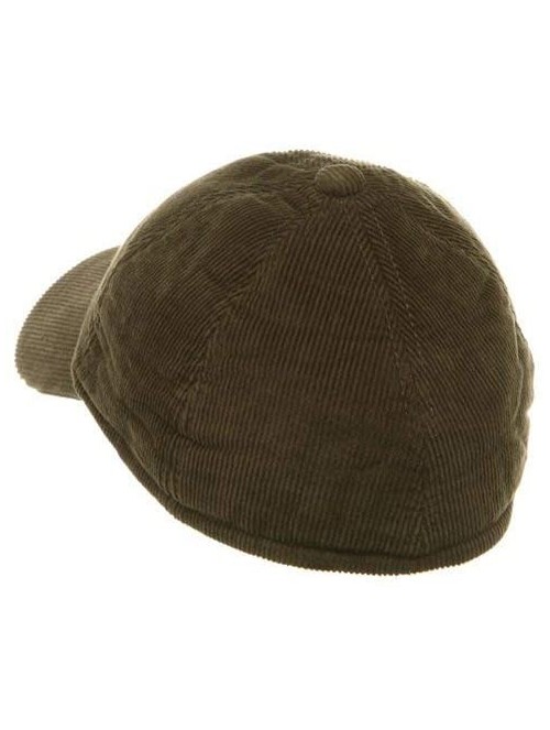 Skullies & Beanies Men's Corduroy Warmer Flap Cap - Olive W28S54D - C0113XWFGJJ $16.17