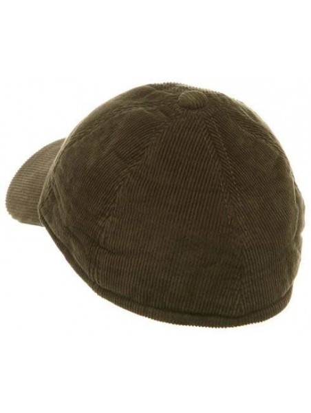 Skullies & Beanies Men's Corduroy Warmer Flap Cap - Olive W28S54D - C0113XWFGJJ $16.17