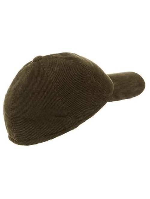 Skullies & Beanies Men's Corduroy Warmer Flap Cap - Olive W28S54D - C0113XWFGJJ $16.17