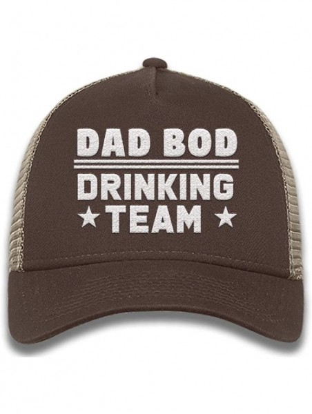 Baseball Caps Dad BOD Drinking Team Hat Embroidered Structured Snapback Trucker Cap Funny Dad Gift Men's Hat - Chocolate - C6...