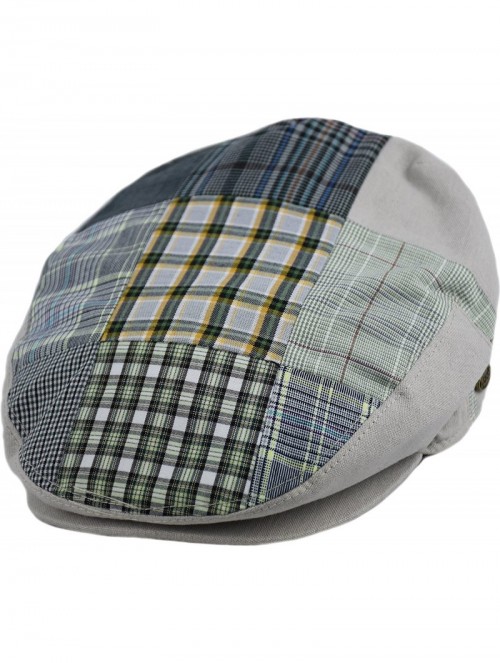 Newsboy Caps Plain Cotton Ivy Summer Newsboy Cap Driving Cabbie Flat Cap Snap Brim - Gray Plaid - CC18CM5CQKA $16.02