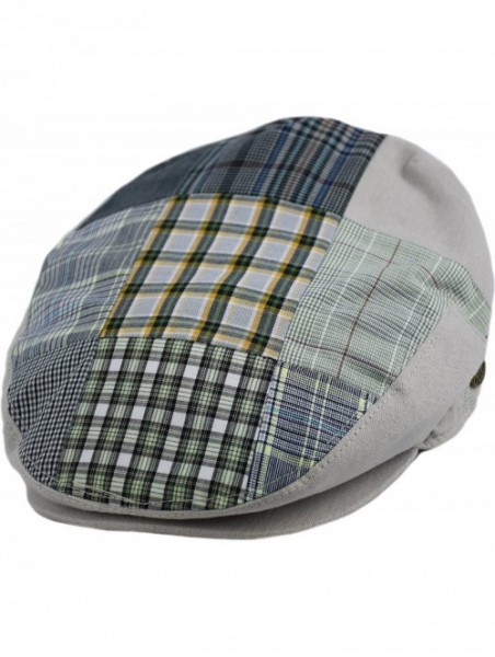 Newsboy Caps Plain Cotton Ivy Summer Newsboy Cap Driving Cabbie Flat Cap Snap Brim - Gray Plaid - CC18CM5CQKA $16.02