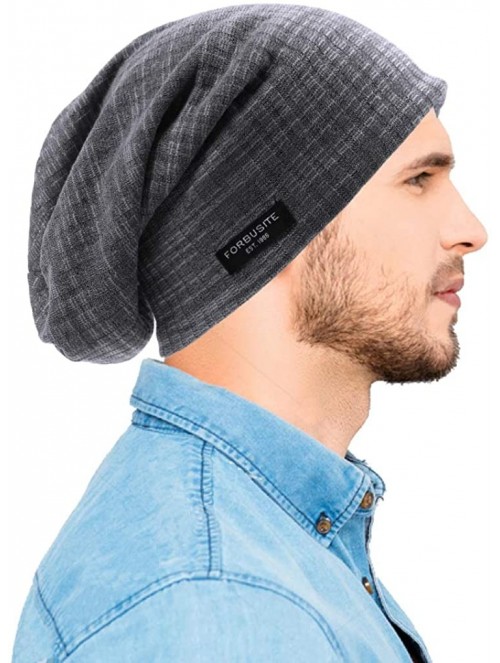 Skullies & Beanies Mens Slouchy Beanie Skull Cap Summer Thin Baggy Oversized Knit Hat B301 - B18h-grey - C718C8EL2Y4 $16.54