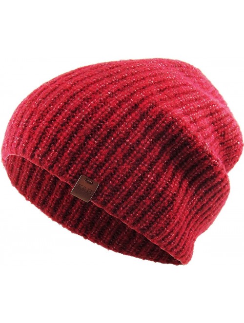 Skullies & Beanies Comfortable Soft Slouchy Beanie Collection Winter Ski Baggy Hat Unisex Various Styles - 6.5) Wool Mix Red ...