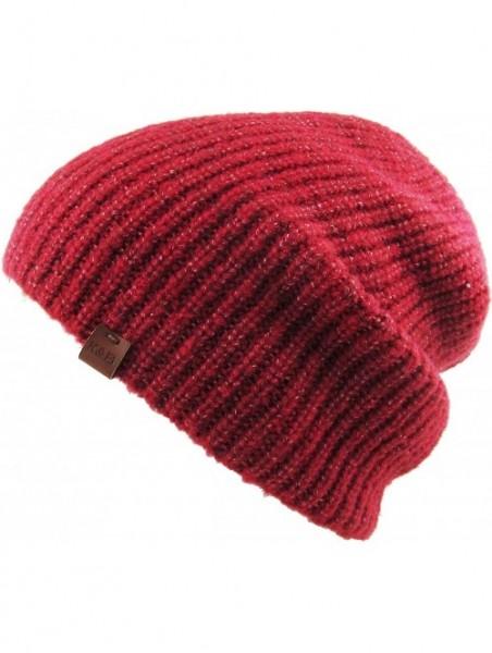 Skullies & Beanies Comfortable Soft Slouchy Beanie Collection Winter Ski Baggy Hat Unisex Various Styles - 6.5) Wool Mix Red ...