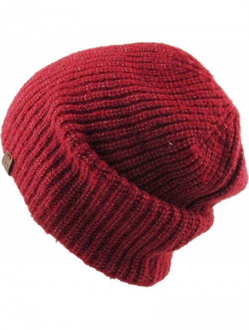 Skullies & Beanies Comfortable Soft Slouchy Beanie Collection Winter Ski Baggy Hat Unisex Various Styles - 6.5) Wool Mix Red ...