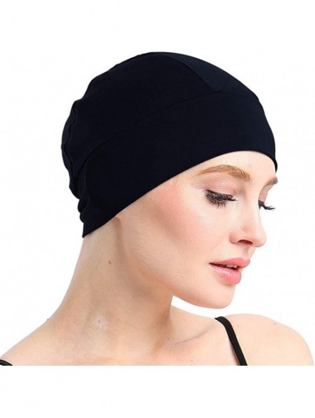 Skullies & Beanies Bamboo Sleep Cap for Hair Loss Home Head Cover for Chemo Women Bike Hard Hat Helmet Liner Cotton Beanie - ...