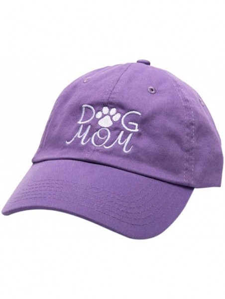 Baseball Caps Dog Mom Baseball Cap - Soft Embroidered Cotton Caps - Lavender - C018EQ5SA35 $34.25