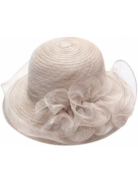 Fedoras Women's Organza Church Kentucky Derby Fascinator Bridal Tea Party Wedding Hat - Khaki - C018SUI6W35 $16.41