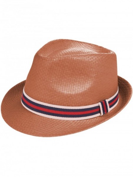 Fedoras Vintage Unisex Fedora Hat Classic Timeless Light Weight - 0197 - Brown - C818DKZK5US $15.83